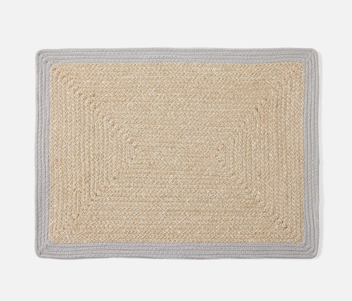 PLACEMAT LIGHT GRAY JUTE/COTTON