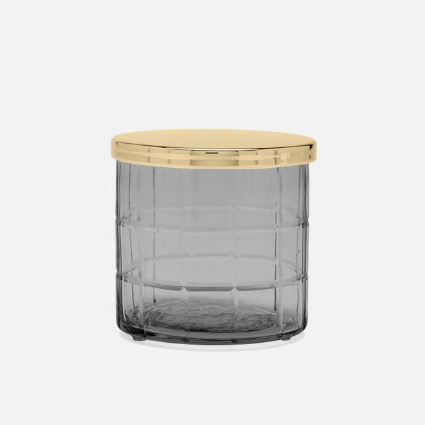 BATH COLLECTION SMOKE GLASS/BRASS