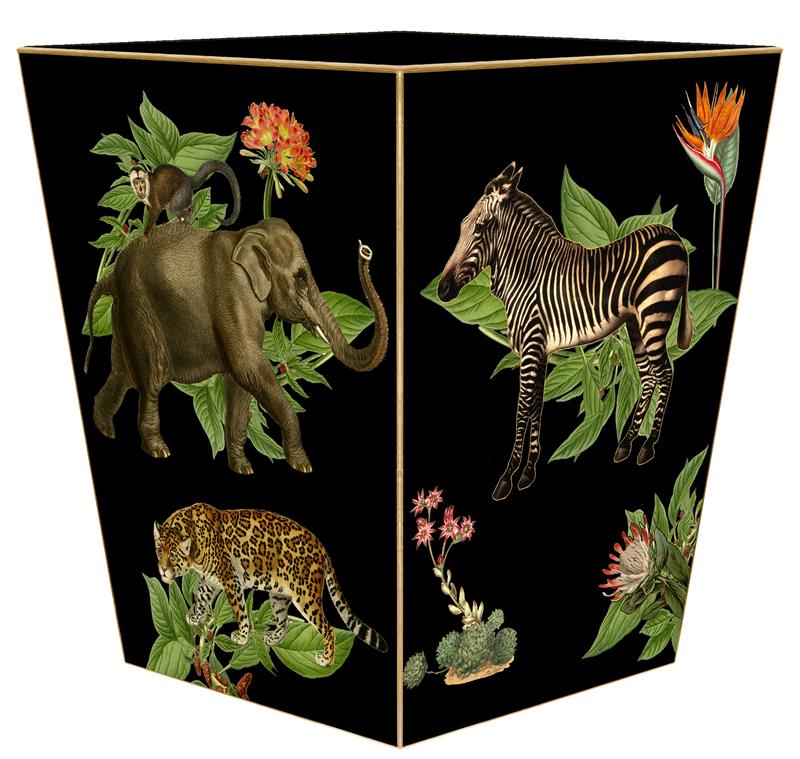 WASTE BASKET AFRICAN OBSESSION BLACK