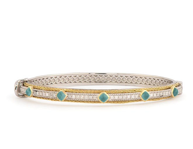 JUDE FRANCES MIXED METAL DOUBLE WOVEN ROPE (BLUE TOPAZ AND DIAMOND)