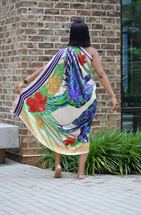 SCARF SILK MULBERRY HUMMINGBIRD #66437