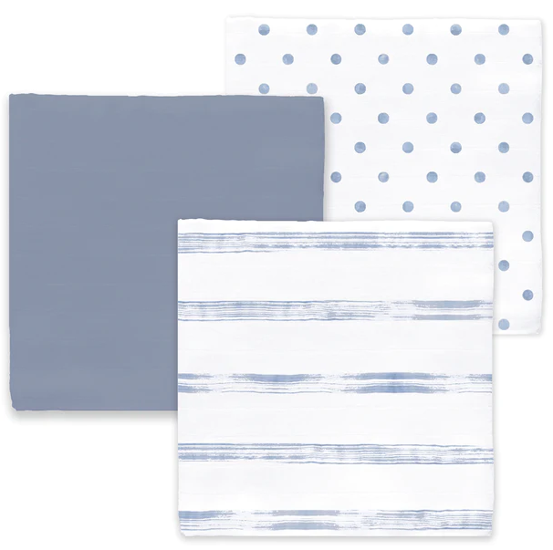 BLANKET MUSLIN DENIM STRIPES S/3 #66439