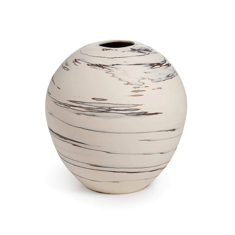 SIMON PEARCE VASE BEACHSTONE ROUND