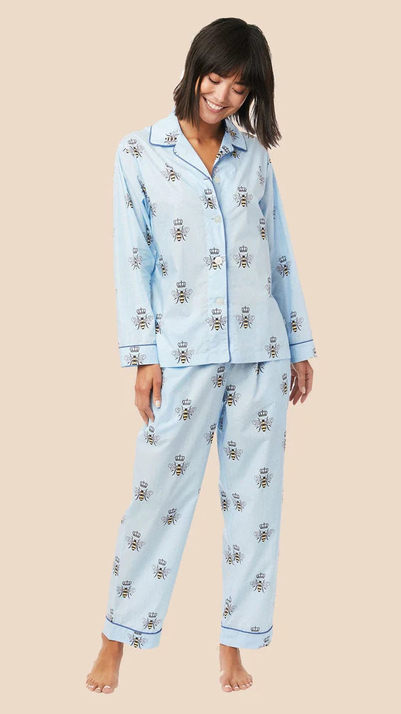 PAJAMA LONG QUEEN BEE LUXE PIMA BLUE