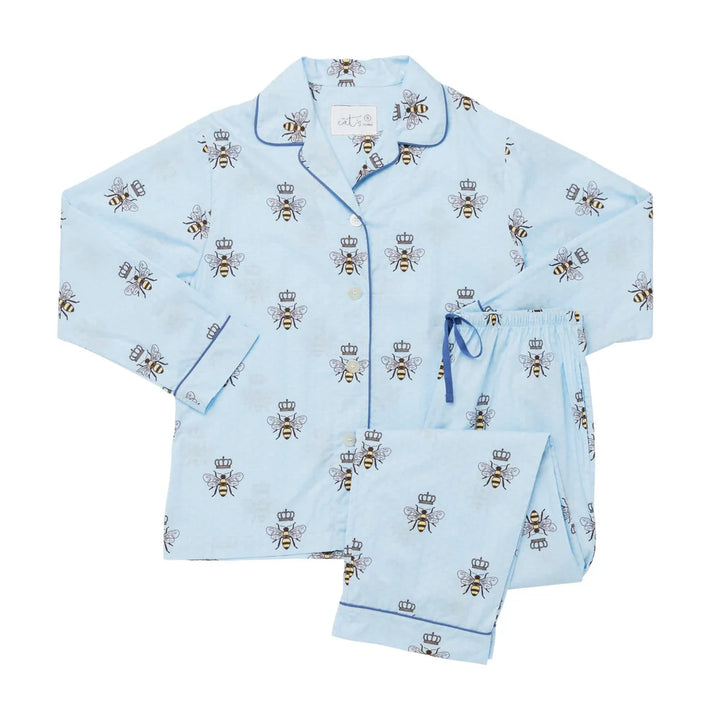 PAJAMA LONG QUEEN BEE LUXE PIMA BLUE