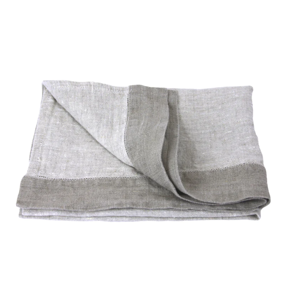 HAND TOWEL STONEWASHED LIGHT NATURAL WITH TRIM