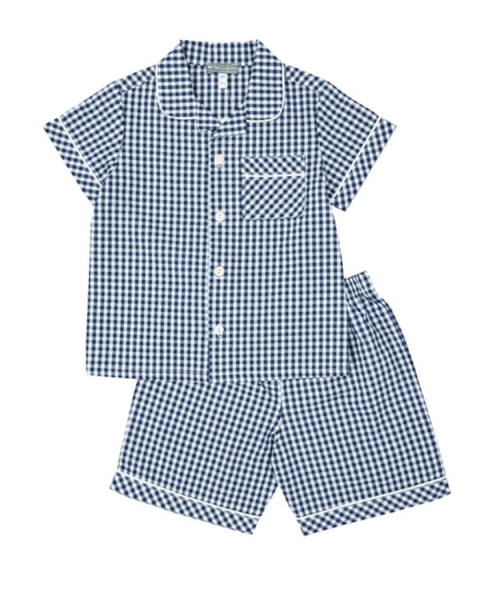 PAJAMAS SET NAVY GINGHAM