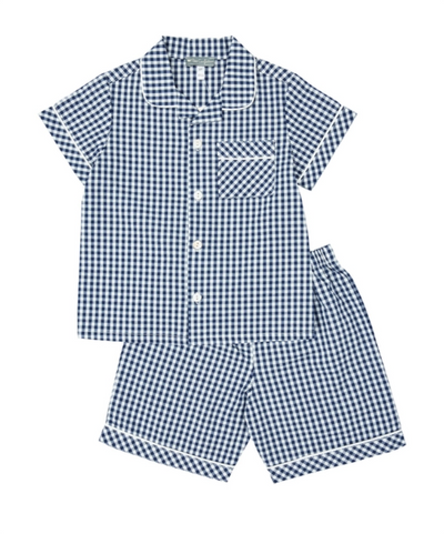 PAJAMAS SET NAVY GINGHAM (Available in 2 Sizes)