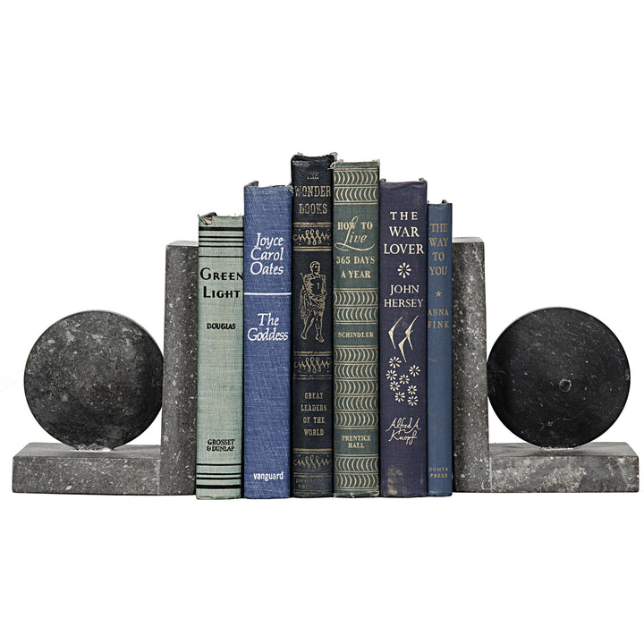 BOOKENDS MARBLE BLACK BALLS #66524