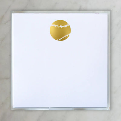 NOTEPAD SMALL GOLD FOIL BASEBALL