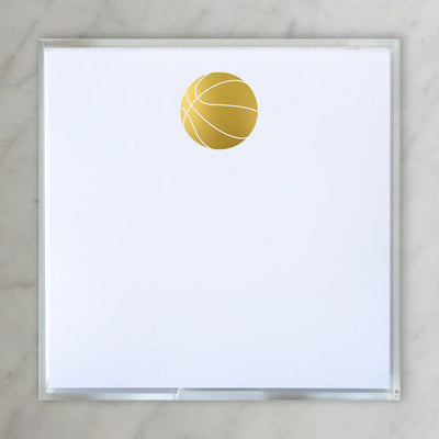 NOTEPAD SMALL GOLD FOIL BASKETBALL