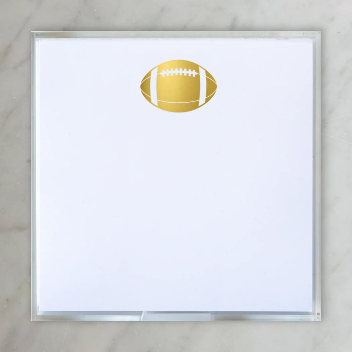 NOTEPAD SMALL GOLD FOIL FOOTBALL