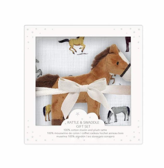 BLANKET AND RATTLE HORSE GIFT SET