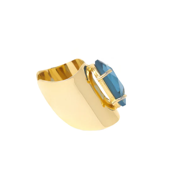 RING CRYSTAL GOLD AQUAMARINE #66645