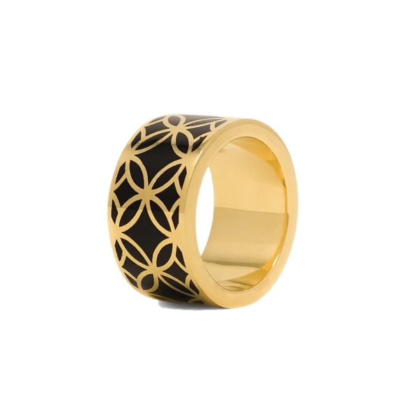 RING BAND SIGNATURE GOLD ONYX RESIN