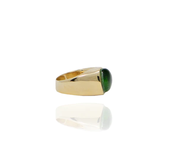 RING GOLD CRYSTAL GREEN/BLUE