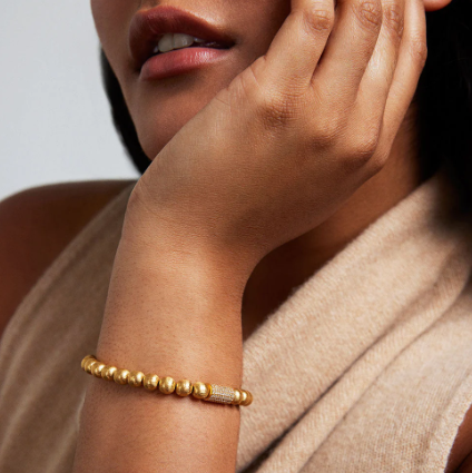 BRACELET PETIT PAVE MIDI BEADED WHITE TOPAZ #66684