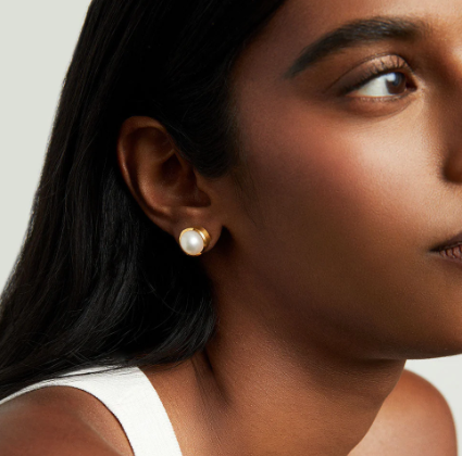 EARRINGS SIGNATURE STUDS PEARL LARGE #66699