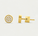 EARRINGS SIGNATURE PAVE STUDS WHITE CZ
