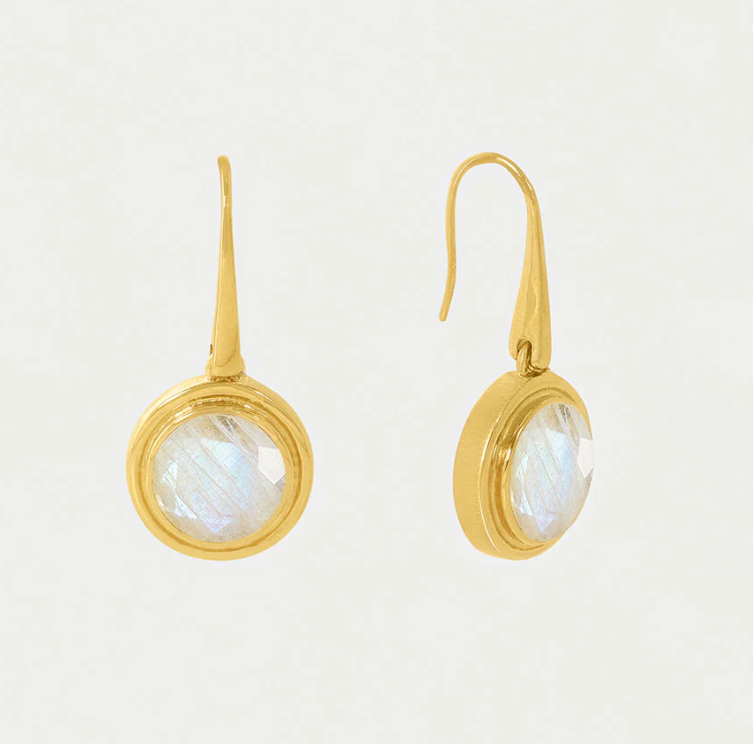 EARRINGS DROP MINI SIGNET GEMSTONE