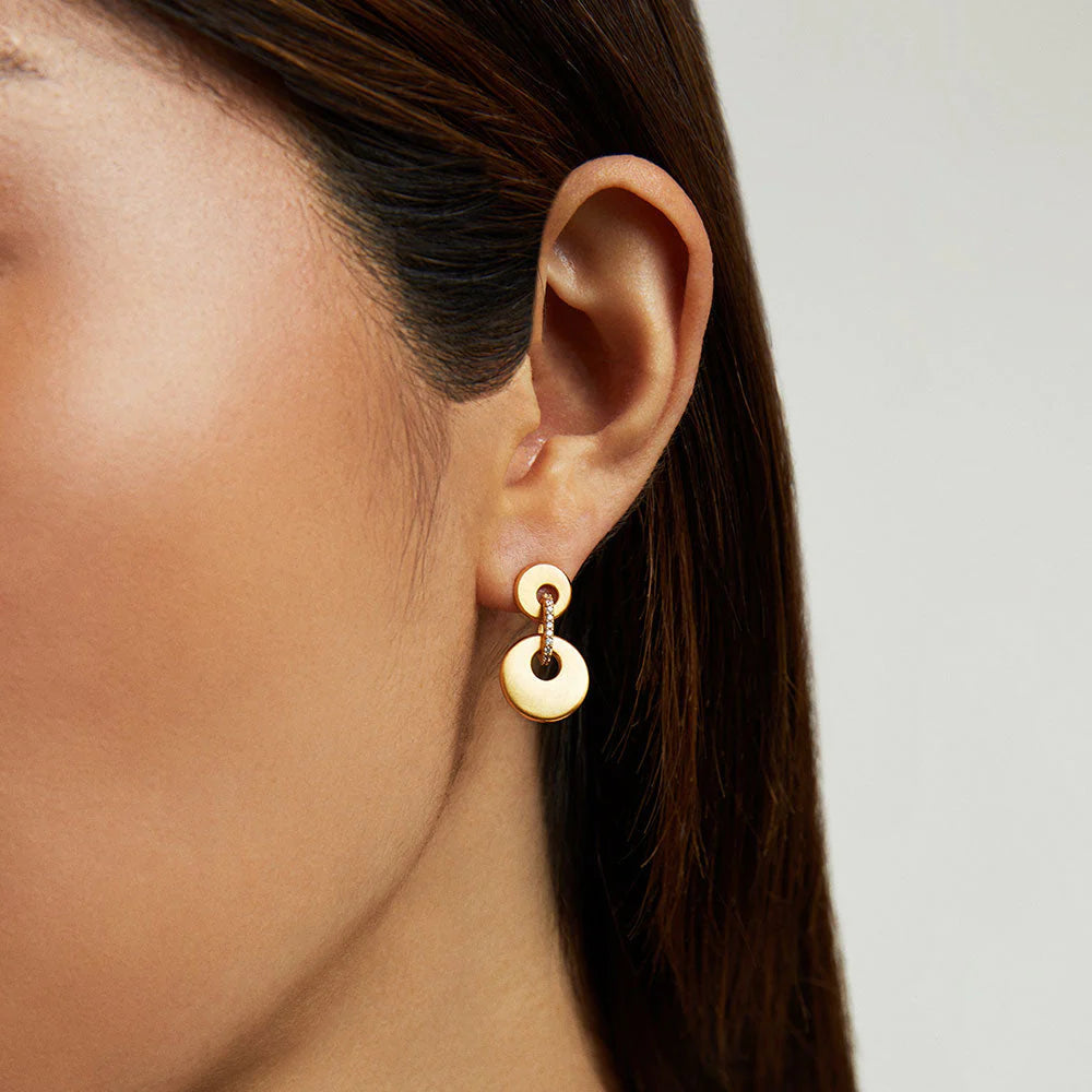 EARRINGS MINI PETIT PAVE DROP WHITE TOPAZ #66735