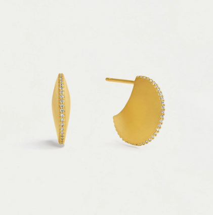 EARRINGS PETITE PAVE DISC WHT TOPAZ #66749