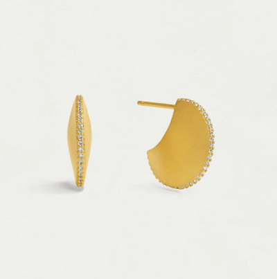 EARRINGS PETITE PAVE DISC WHT TOPAZ #66749