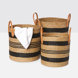 BASKET BLACK NATURAL SEAGRASS