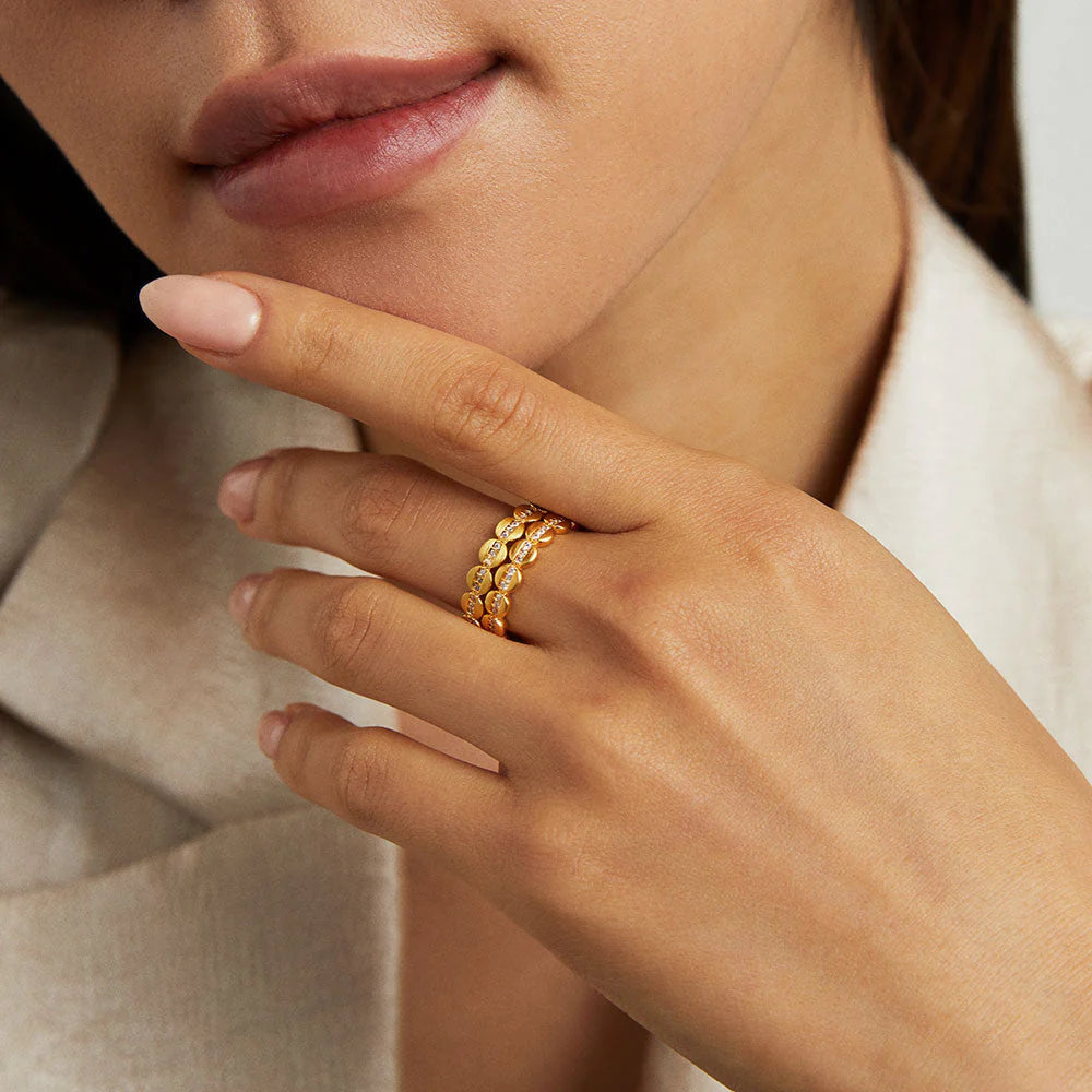 RING STACKING PETITE PAVE WHITE TOPAZ #66822