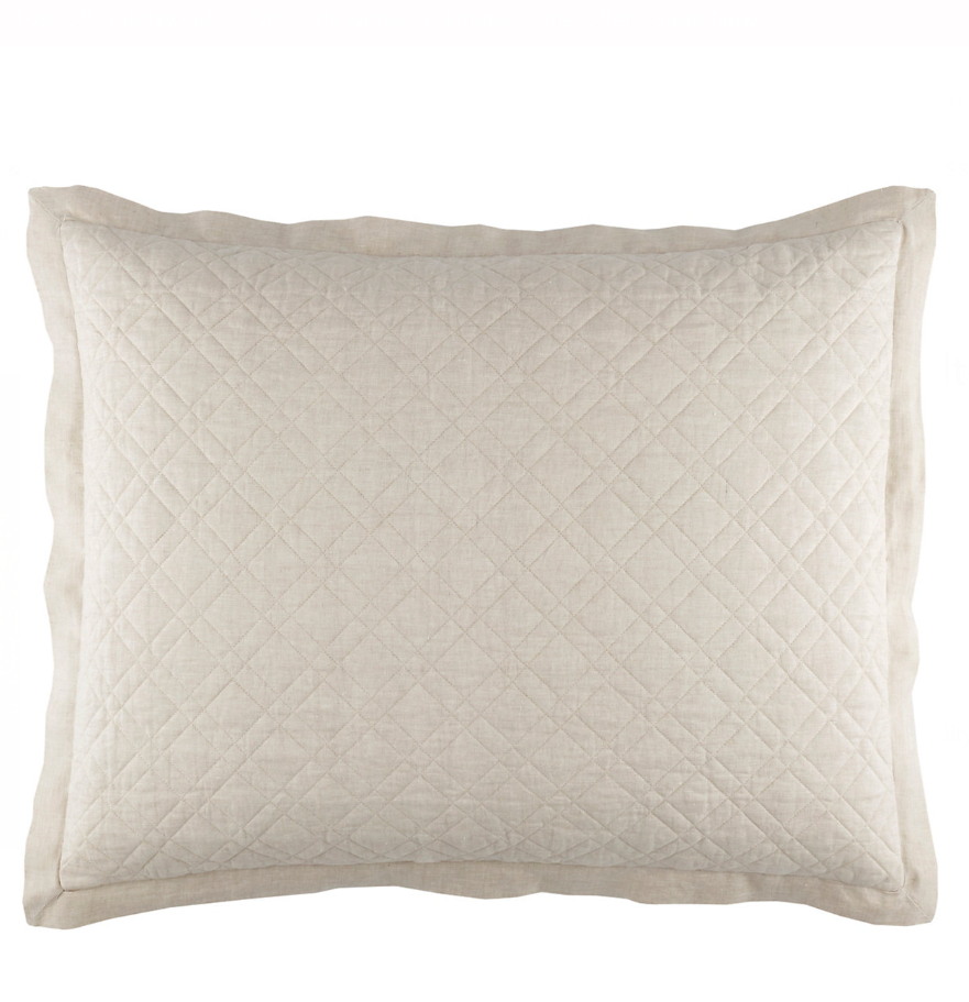 SHAM WASHED LINEN QUILTED DUTCH EURO (Available in 3 Colors)