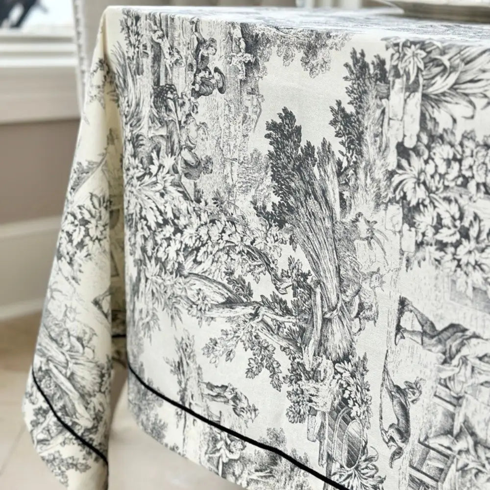 TABLECLOTH TOILE BLACK&CREAM