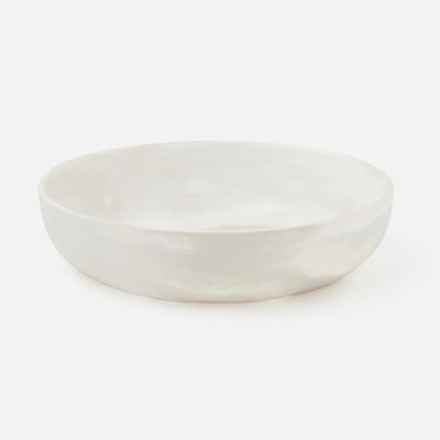 BOWL SERVING WHITE SWIRL RESIN