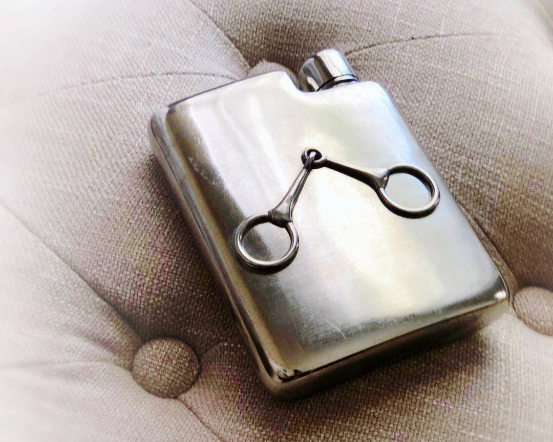 FLASK EQUESTRIAN PEWTER