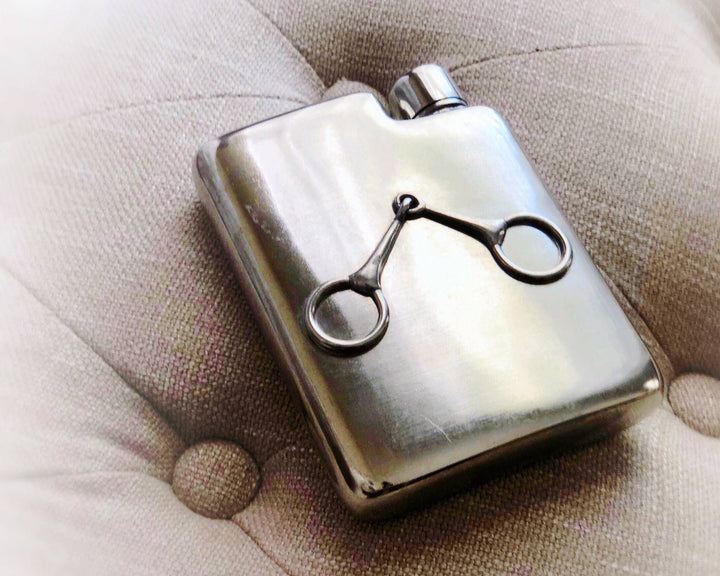 FLASK EQUESTRIAN PEWTER