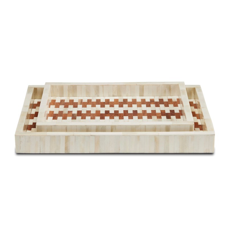 TRAY WHITE MARBLE & WOOD (Available in 2 sizes)