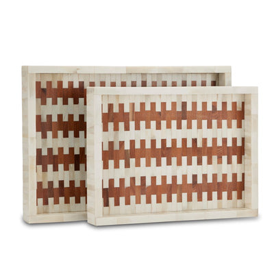 TRAY WHITE MARBLE & WOOD (Available in 2 sizes)