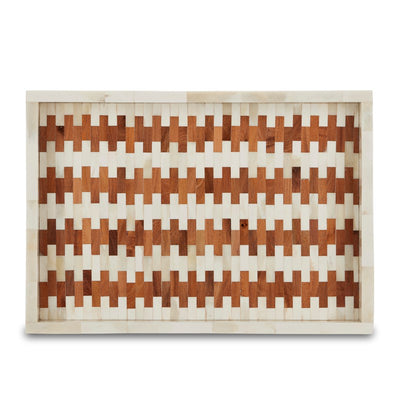 TRAY WHITE MARBLE & WOOD (Available in 2 sizes)