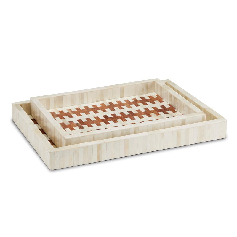 TRAY WHITE MARBLE & WOOD (Available in 2 sizes)