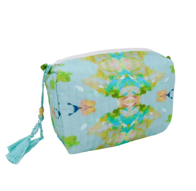 STAINED GLASS BLUE COSMETIC BAG