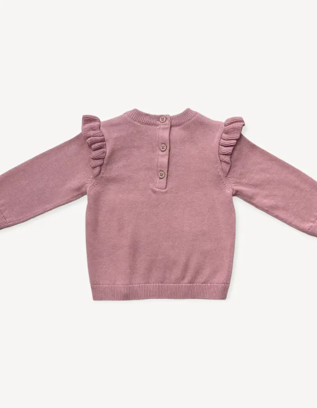 SWEATER BABY GIRL LLAMA VINTAGE ROSE