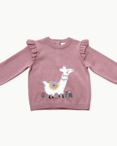 SWEATER GIRL LLAMA VINTAGE ROSE