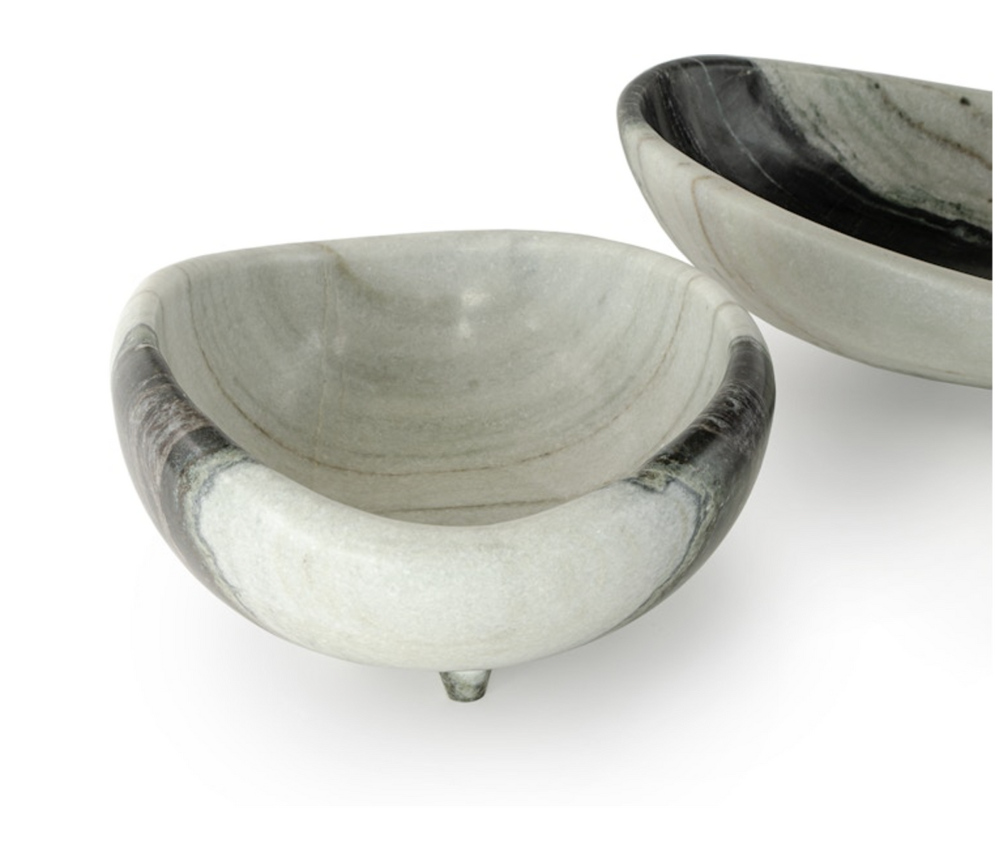 BOWL MARBLE BLACK & WHITE WITH FEET