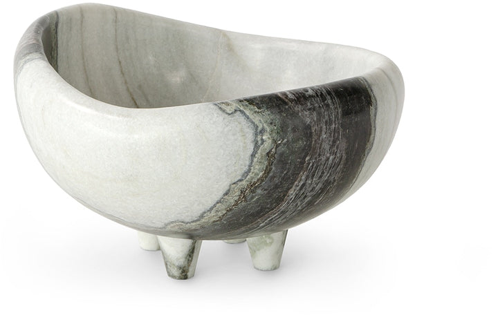 BOWL MARBLE BLACK & WHITE WITH FEET #67267