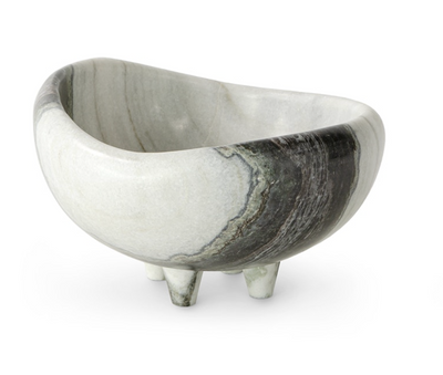 BOWL MARBLE BLACK & WHITE WITH FEET