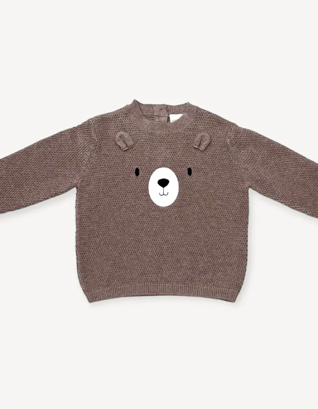 PULLOVER KNIT BEAR CAFE LATTE (Available in 3 Sizes)
