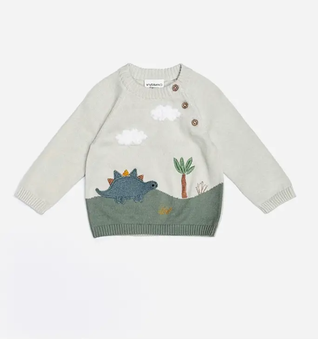 SWEATER APPLIQUE DINO STONE