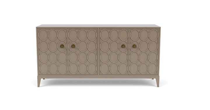 CREDENZA 4-DOOR LOW TAUPE CIRCLE