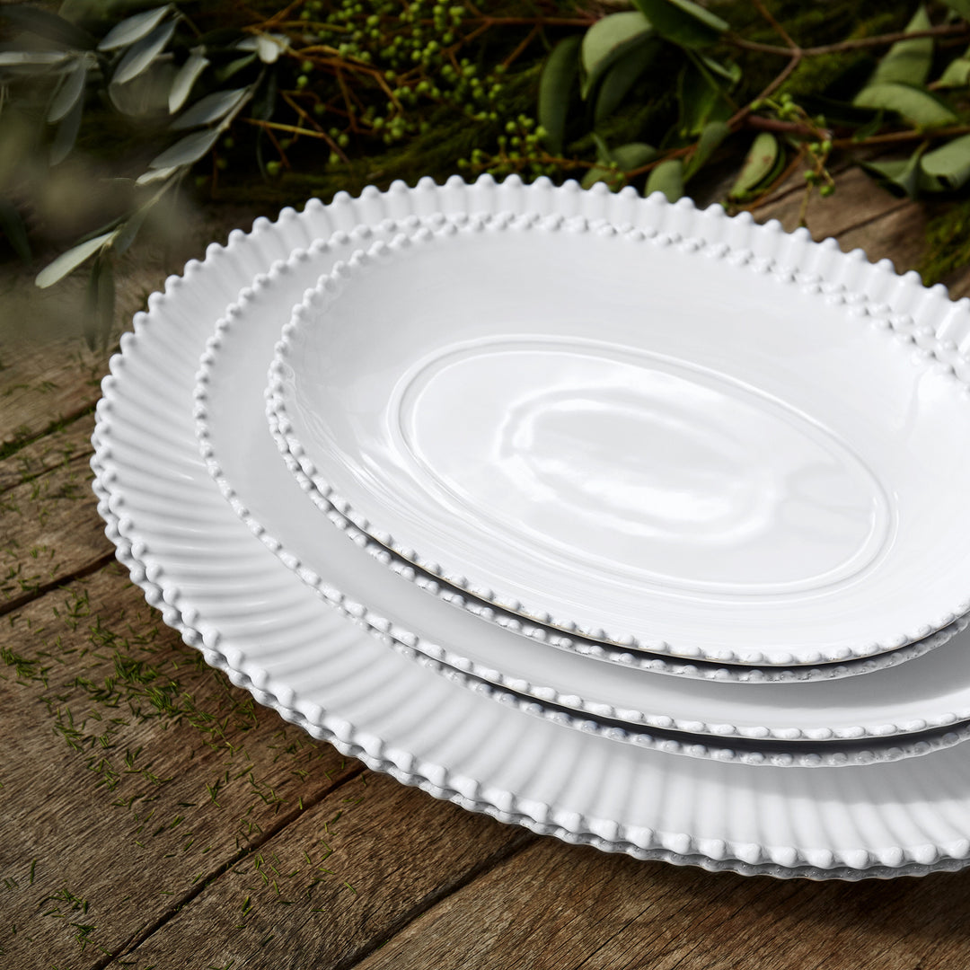 PLATTER OVAL PEARL WHITE
