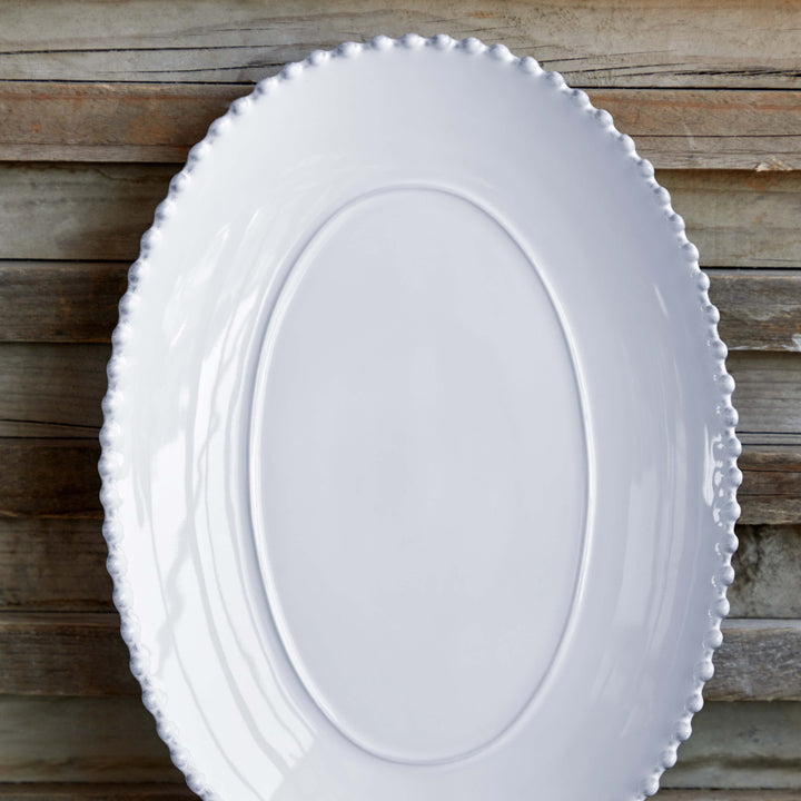 PLATTER OVAL PEARL WHITE