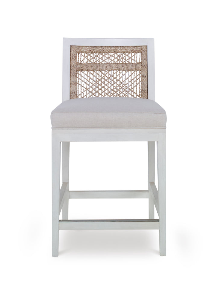 PASADENA COUNTER STOOL - WHITE/NATURAL/FLAX